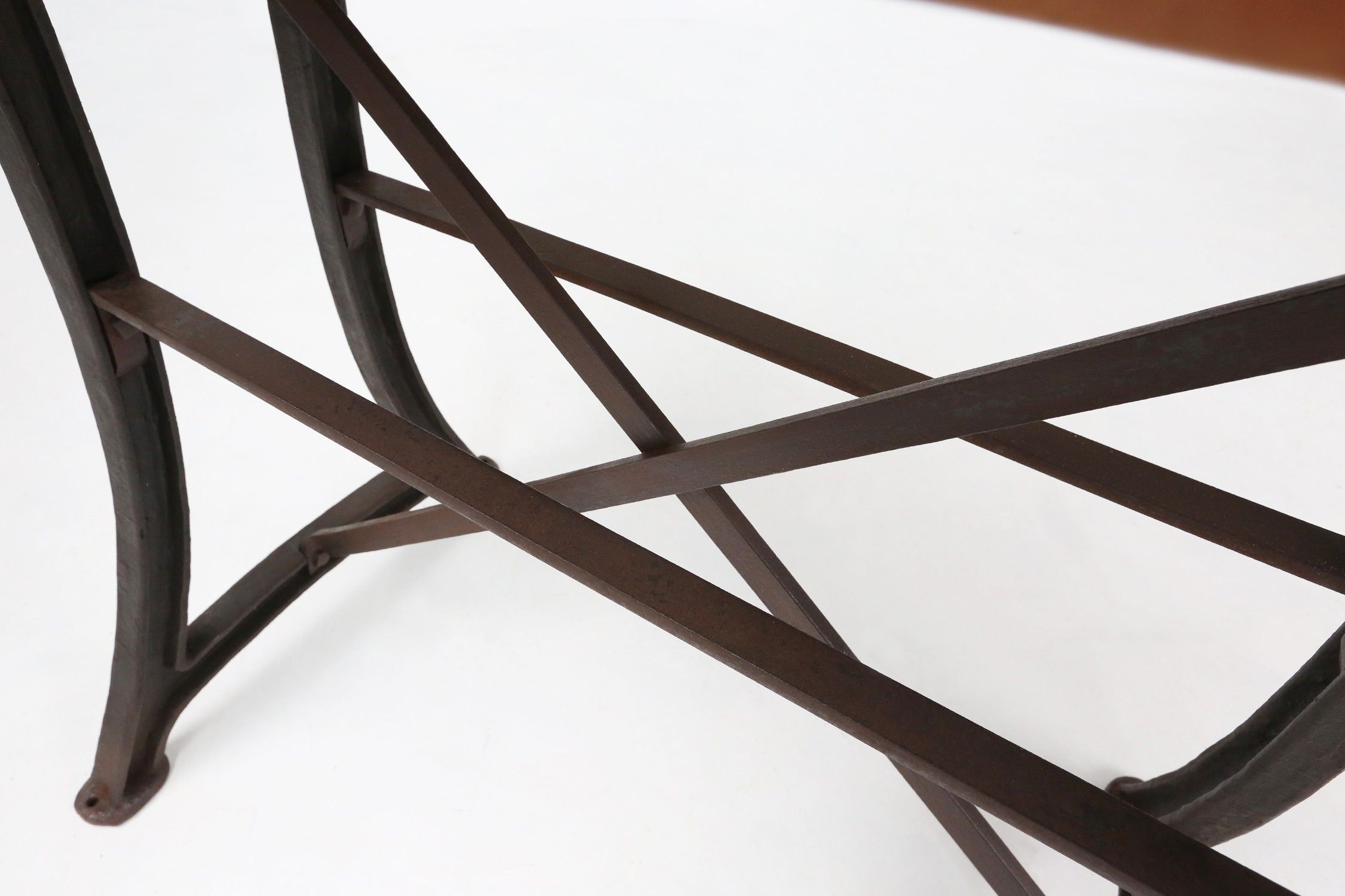 Industrial bar/bistro table with cast iron legs and wooden top, Belgium ca. 1920thumbnail